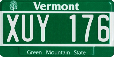 VT license plate XUY176
