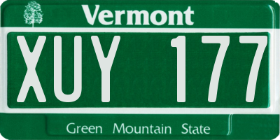 VT license plate XUY177