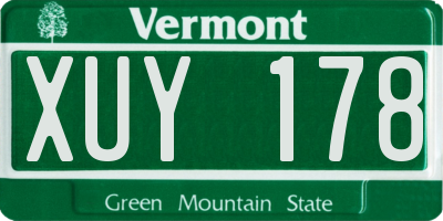 VT license plate XUY178