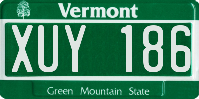 VT license plate XUY186