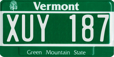 VT license plate XUY187