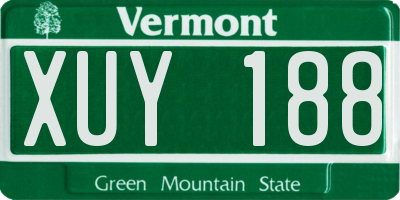 VT license plate XUY188