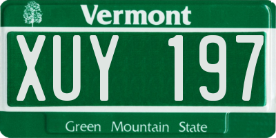VT license plate XUY197