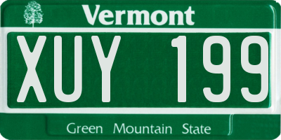 VT license plate XUY199