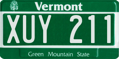 VT license plate XUY211