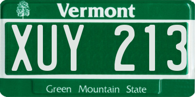 VT license plate XUY213
