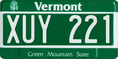 VT license plate XUY221