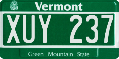 VT license plate XUY237