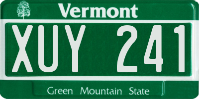 VT license plate XUY241