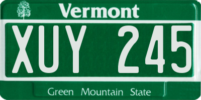 VT license plate XUY245