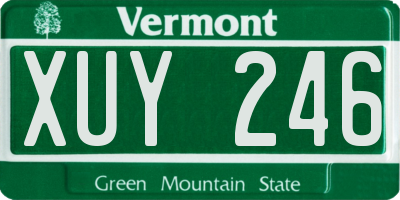 VT license plate XUY246