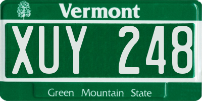 VT license plate XUY248