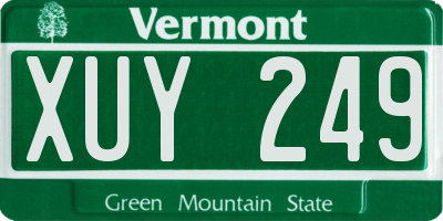 VT license plate XUY249