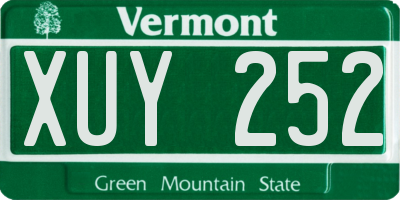 VT license plate XUY252