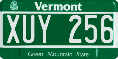 VT license plate XUY256