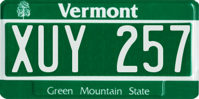 VT license plate XUY257