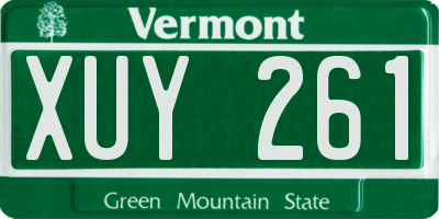 VT license plate XUY261