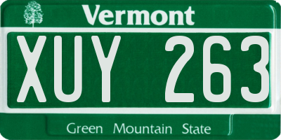 VT license plate XUY263