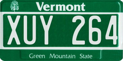 VT license plate XUY264