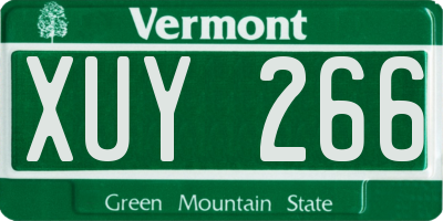 VT license plate XUY266