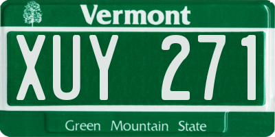 VT license plate XUY271