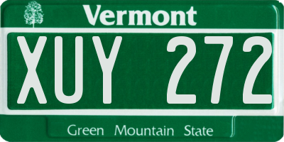 VT license plate XUY272