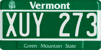 VT license plate XUY273