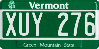 VT license plate XUY276