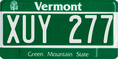 VT license plate XUY277