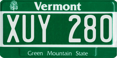 VT license plate XUY280
