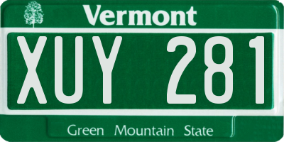 VT license plate XUY281