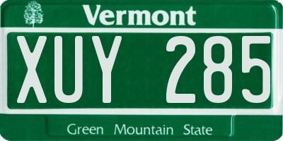 VT license plate XUY285