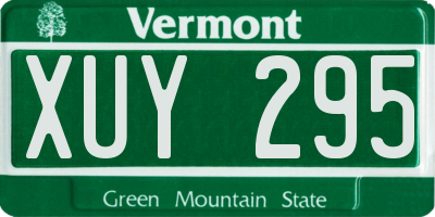VT license plate XUY295