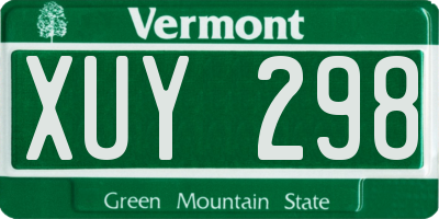 VT license plate XUY298