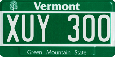 VT license plate XUY300
