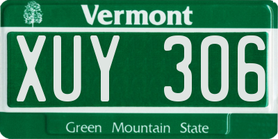 VT license plate XUY306