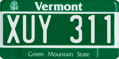 VT license plate XUY311