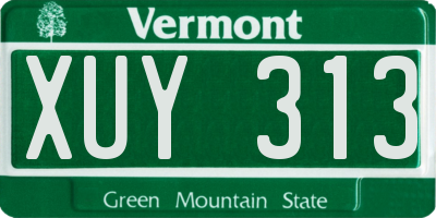 VT license plate XUY313