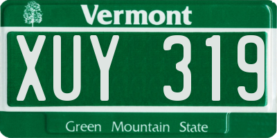 VT license plate XUY319