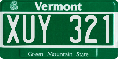 VT license plate XUY321