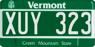 VT license plate XUY323