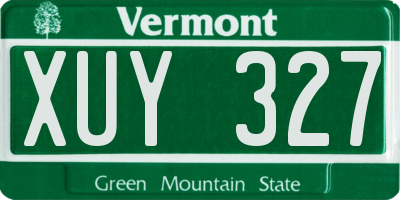VT license plate XUY327