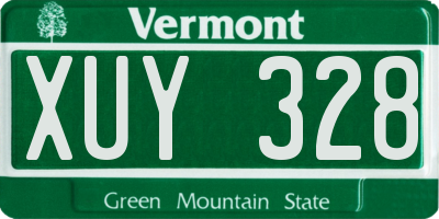 VT license plate XUY328