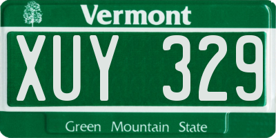 VT license plate XUY329