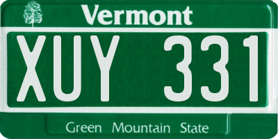 VT license plate XUY331