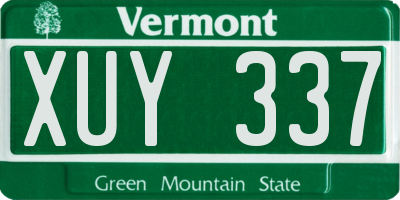 VT license plate XUY337