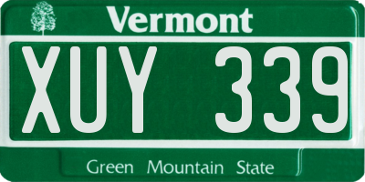 VT license plate XUY339