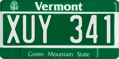 VT license plate XUY341