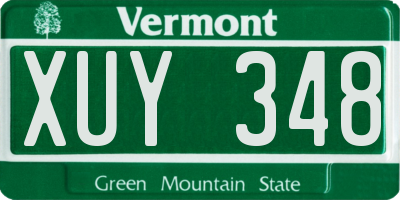 VT license plate XUY348