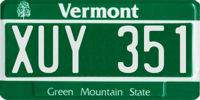 VT license plate XUY351